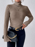 Chic Women’s High Neck Slim Knit Top: Perfect for Autumn Style!