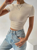 Modern Women’s Short Sleeve Tee: Casual Crop Top for Summer Fashion