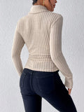 Chic Women’s High Neck Slim Knit Top: Perfect for Autumn Style!