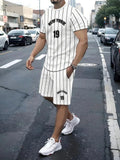 Men’s Street Fashion: New York Letter Print Shorts Set for Summer