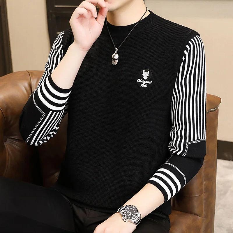 Timeless Elegance: Men’s Autumn Winter Knitted O Neck Pullover