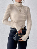 Chic Women’s High Neck Slim Knit Top: Perfect for Autumn Style!