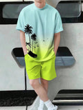 Chill Out: Men’s Summer Hawaiian Coconut Print T-Shirt & Pants