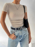 Modern Women’s Short Sleeve Tee: Casual Crop Top for Summer Fashion